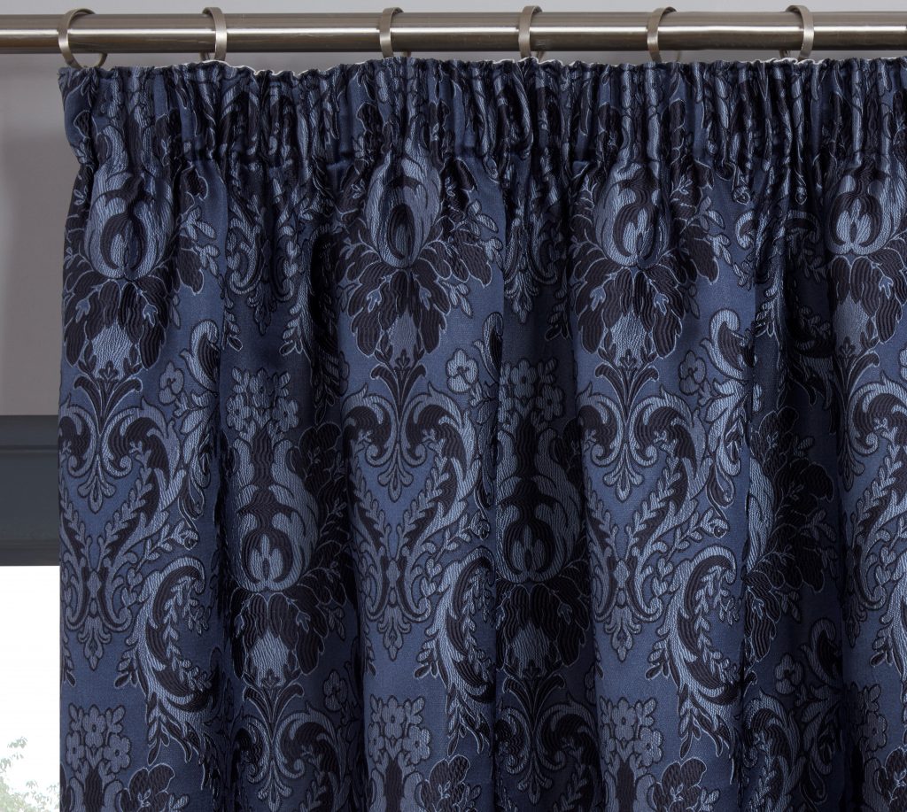 pencil pleat taped header curtains