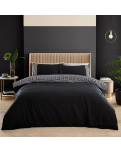 Cathereine Lansfield Artemis Greek Key  Duvet Cover Set - Black