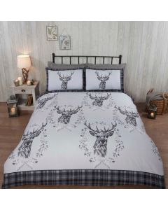 Angus Stag Duvet Cover Set - Grey