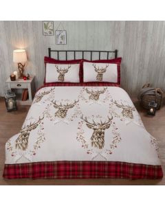 Angus Stag Duvet Cover Set - Red