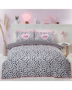 Dalmation Piped Edge Duvet Cover Set - Black and White - Single