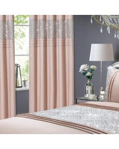Charleston Sequin Eyelet Curtains - Blush - 66x72"