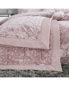 Catherine Lansfield Crushed Velvet Duvet Cover Set - Blush - Bedspread