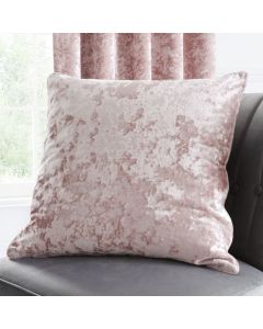 Catherine Lansfield Crushed Velvet Duvet Cover Set - Blush - Filled Cushion 45x45cm