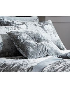Catherine Lansfield Crushed Velvet Filled Cushion - Silver