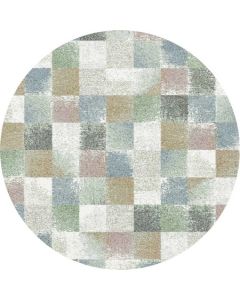 Mehari Circular Rug - Pastel Squares