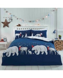 Polar Bear And Friends Duvet Cover Set - Navy