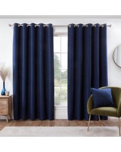 Rivington Heavyweight Eyelet Curtains - Navy