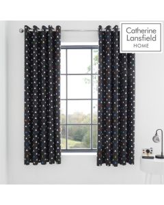 Catherine Lansfield Sleep Glow In The Dark Eyelet Curtains - 66x72"