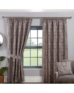 Tegola Pencil Pleat Curtains - Charcoal