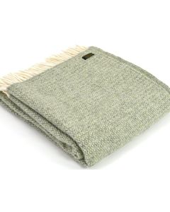 All Wool Illusion Throw - Green/Grey - 150x183cm