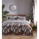 Antique Leaf Duvet Cover Set - Red
