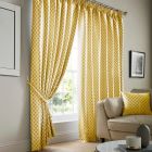Cotswold Pencil Pleat Curtains - Ochre