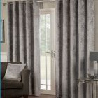 Crushed Velvet Eyelet Curtains - Silver