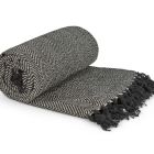Herringbone Throw Cotton - Black