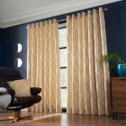 Omega Eyelet Curtains - Ochre