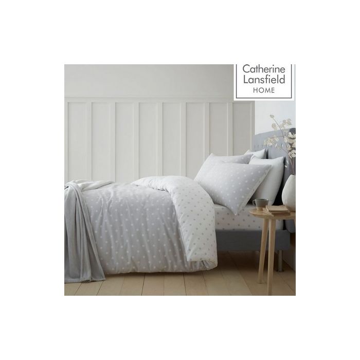 Catherine Lansfield Bedding Brushed Spot Duvet Cover Set with