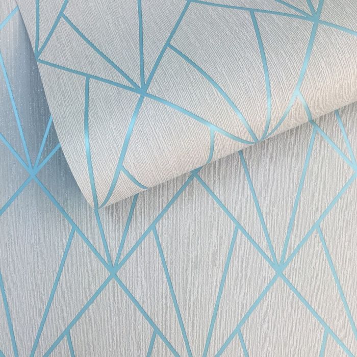 Grey and turquoise wallpaper discount