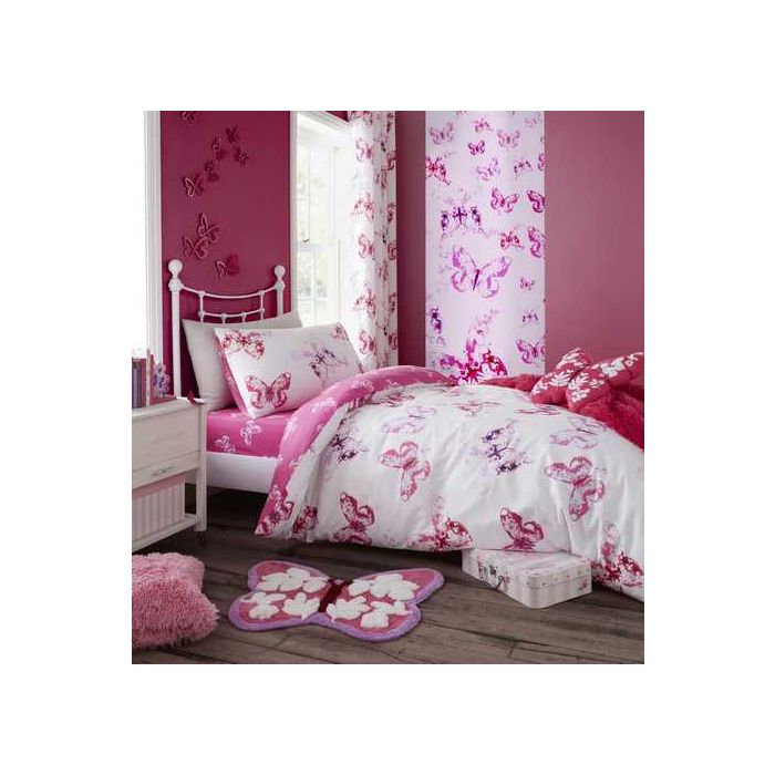 Butterflies Pink Duvet Cover And Accessories