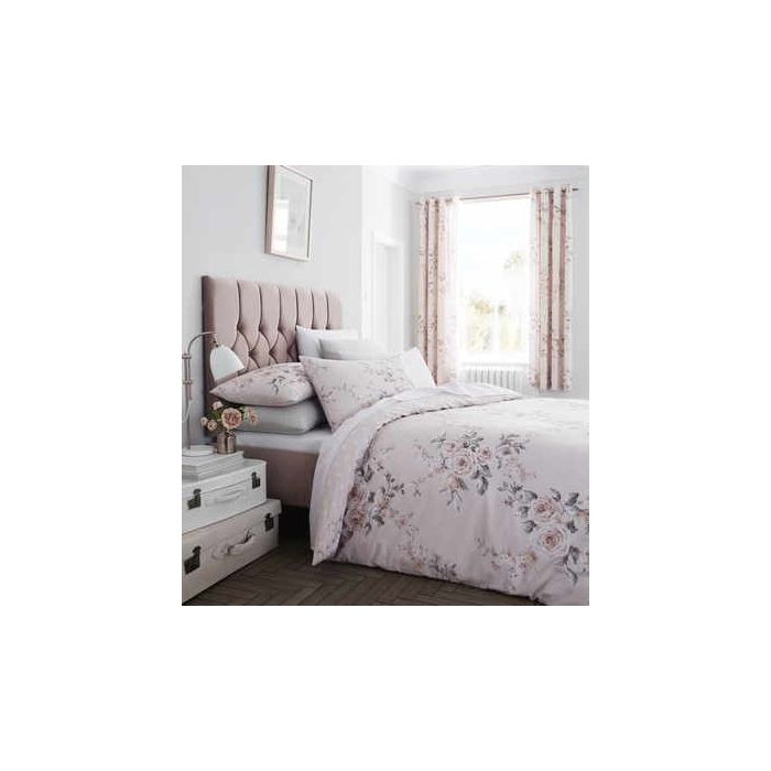 Catherine Lansfield Canterbury Blush Duvet Cover Set Matching Curtains Or Bedspread