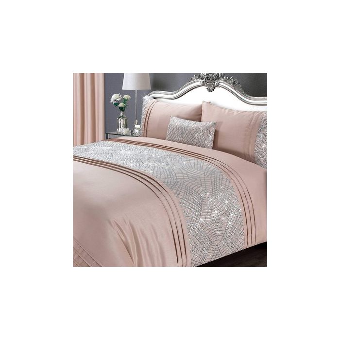 Charleston Sequin Duvet Cover Set Blush Pink - Blush Pink Sequin Bedding Charleston Sequin Duvet Cover Set Blush Pink - Blush Pink Sequin Bedding