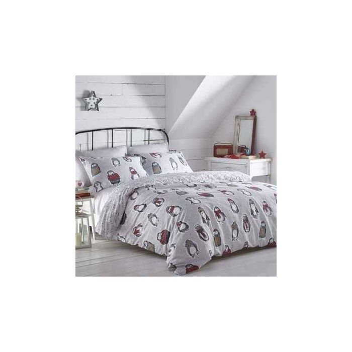 Snowy Penguin Bedding Set - Double Bedding Sets Grey Snowy Penguin Bedding Set - Double Bedding Sets Grey